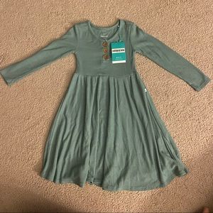 Toddler waffle long sleeve henley twirl dress